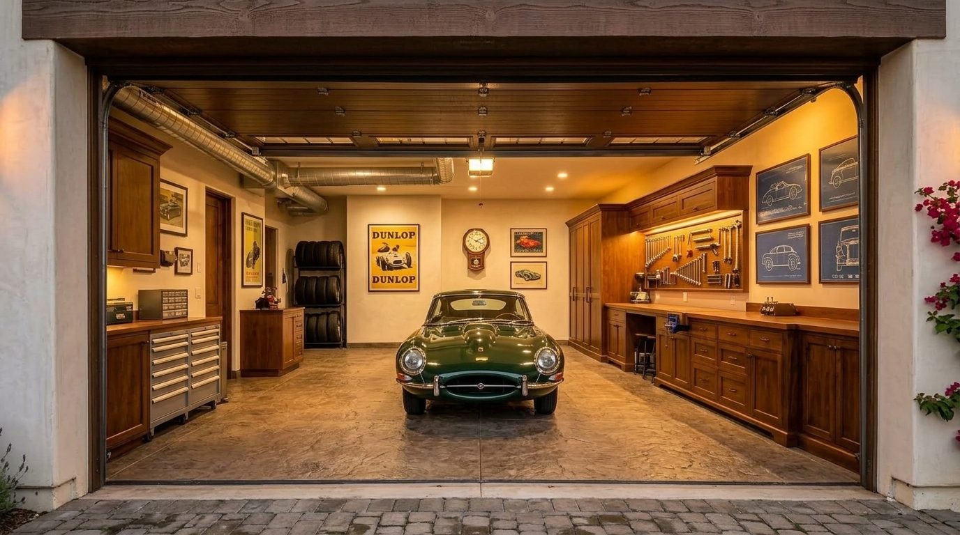 Ritchie Garage Door Repairs Interior View of Custom Garage Door Overhead and Workshop